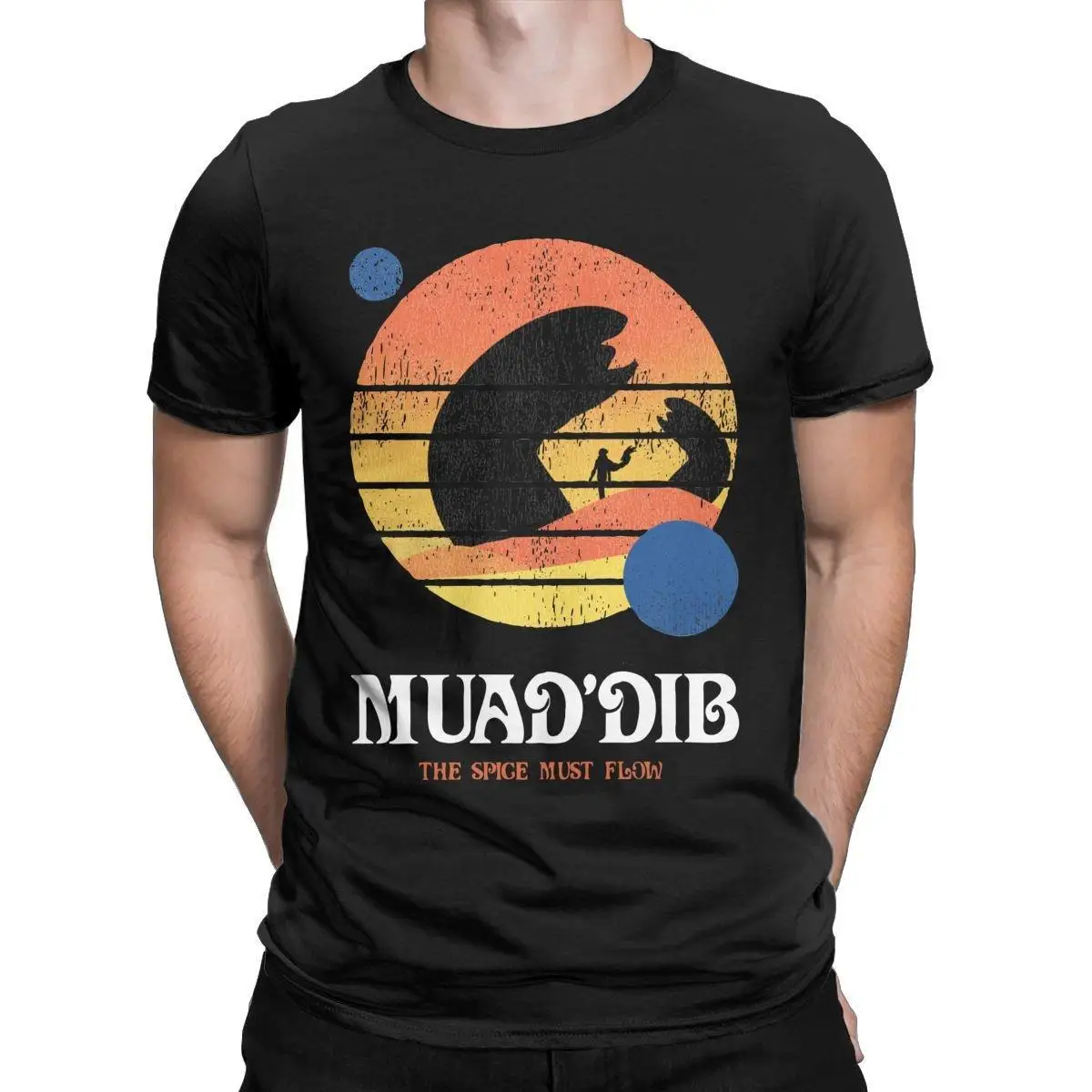 

Funny Dune T-Shirts for Men Crew Neck 100% Cotton T Shirts Muaddib The Spice Must Flow Arrakis Short Sleeve Tees Gift Clothes