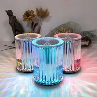 crystal table lamp creative night light remote control touch rgb 16 colors rose diamond decorative lamp bar prom ambient light