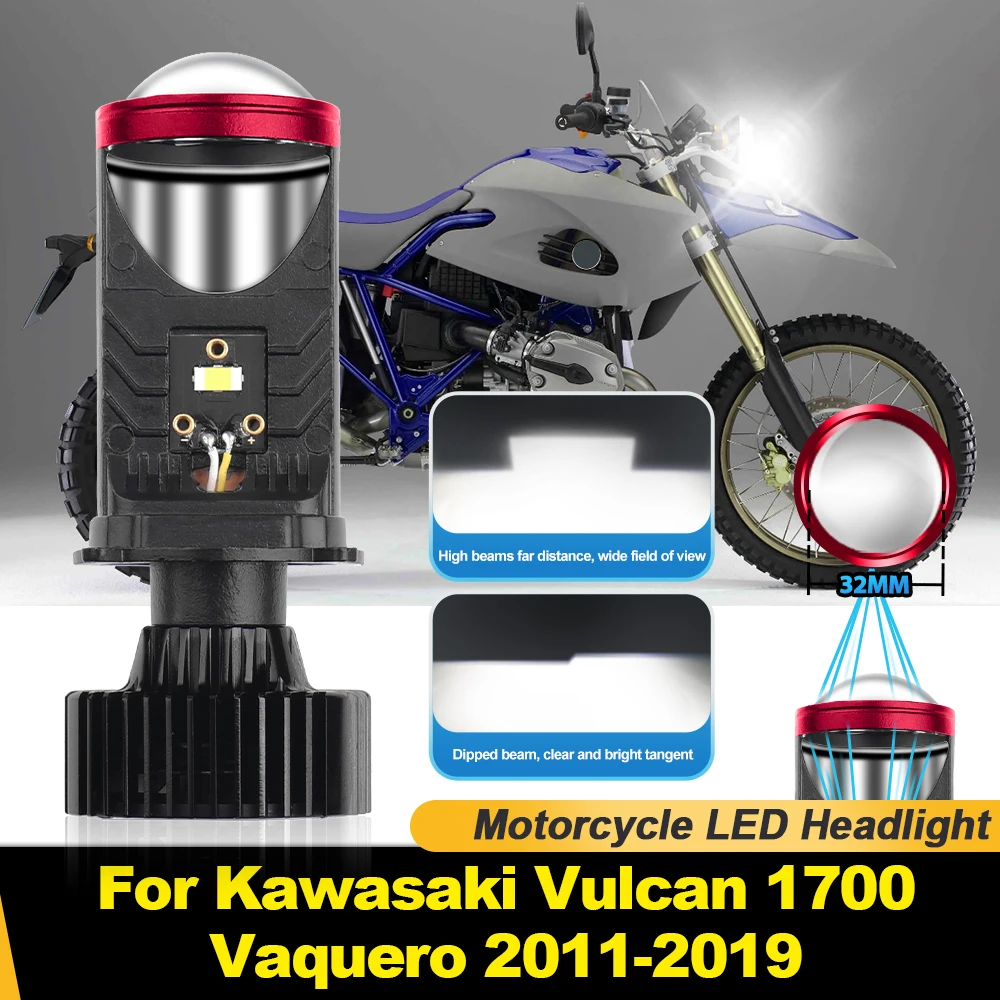 

Светодиодная лампа для фар мотоцикла 30000LM Hi/Lo, линза проектора, фара для мотоцикла 12 В для Kawasaki Vulcan 1700 Vaquero 2011-2019