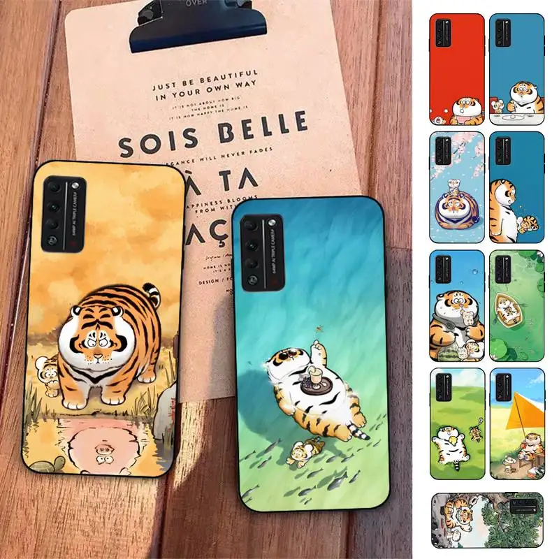 

Cartoon Fat Tiger Phone Case for Huawei Honor 10 i 8X C 5A 20 9 10 30 lite pro Voew 10 20 V30
