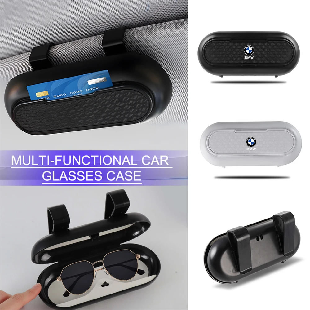 ABS Car Sun Visor Glasses Clip Sunglasses Storage Box For BMW M Power Performance X3 X4 E90 F10 M1 M3 M5 F20 M6 E92 G32 G20 G29