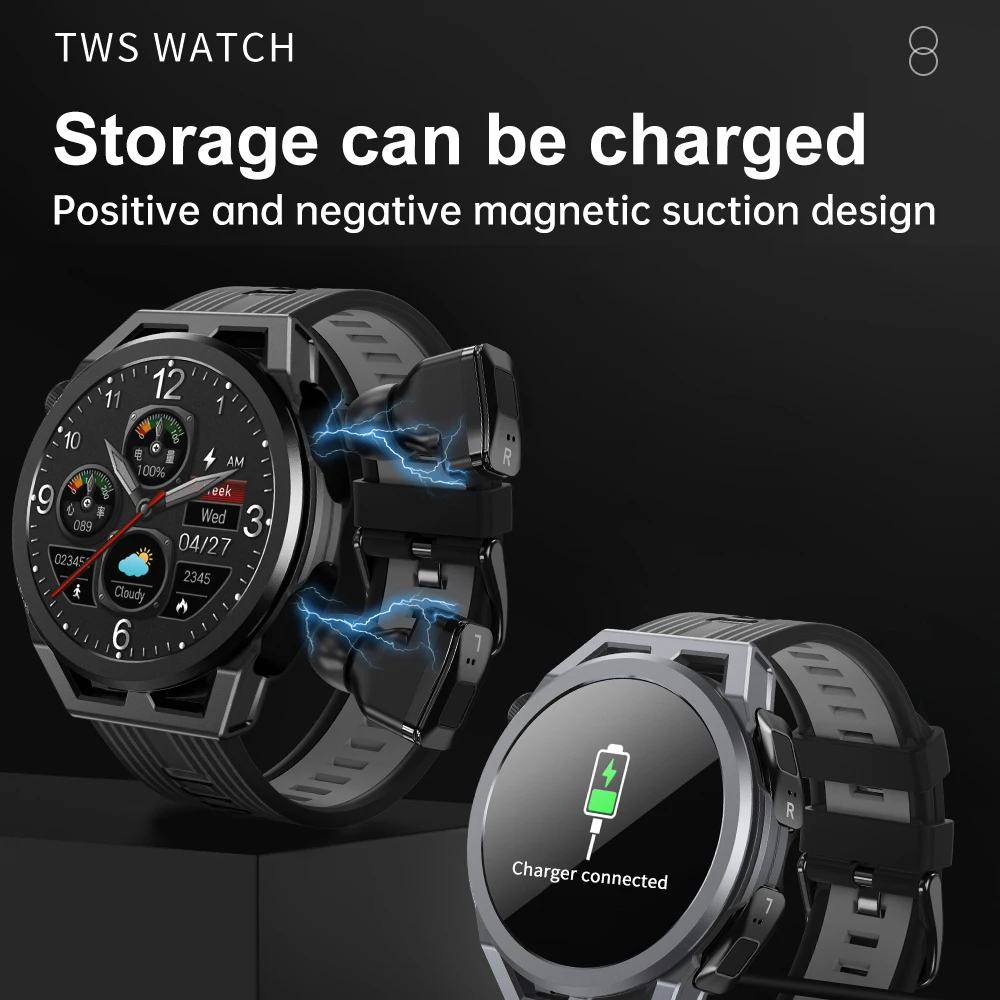 1 53 &quot2в1 TWS наушники Smartwatch Blue Tooth Call Sports 4 ГБ локальная память Музыка Запись звука 2