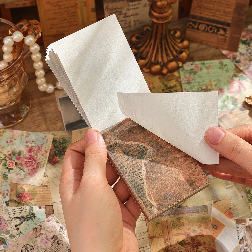 Винтажная цветочная бумага для скрапбукинга 100 листов крафт-бумаги с