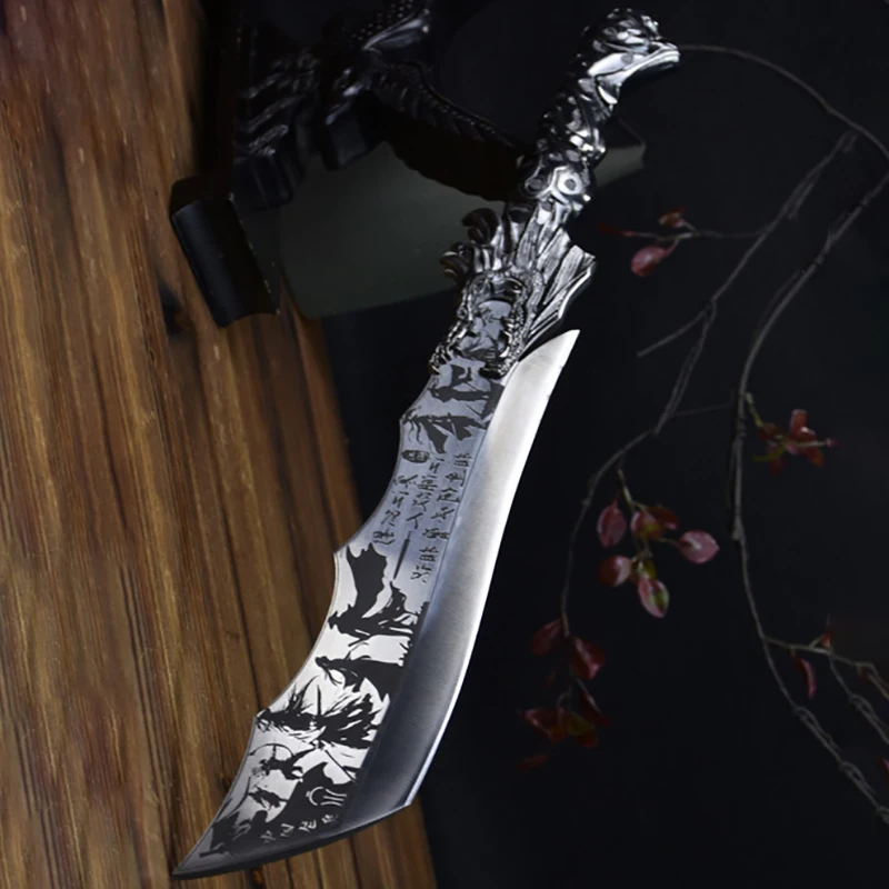 Wood Chopper Knife 8.5 Inch Sharp Hunting Long Machete Hatchet Big Bone Chop Handmade Forged Longquan Kitchen Knife China Messer
