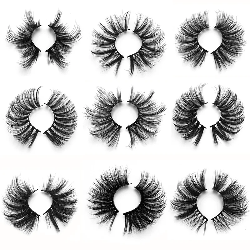 

25mm False Eyelashes 1 Pairs Thick Crisscross 3D Eye Lashes Fake Strip Natural Fluffy Messy Curled Lash Dense Makeup Handmade