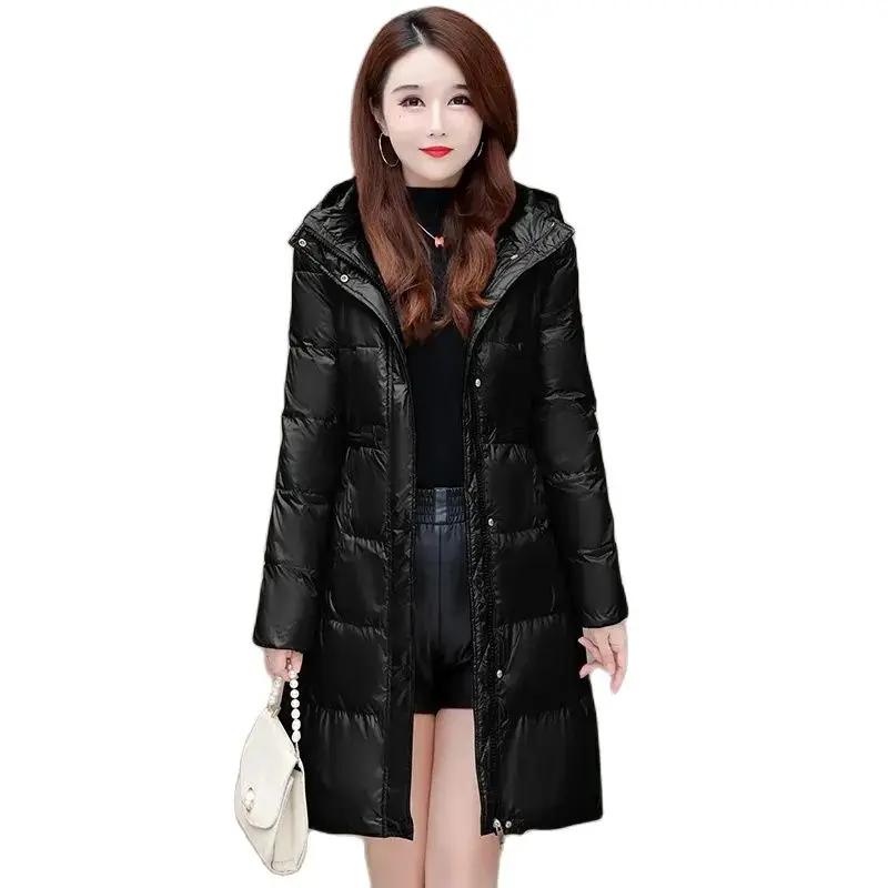 

Bright Down Jacket Women's Mid-winter 2023 New Fashion and High-end Temperament Foreign Style Wash-freewash Duck Down JacketTide