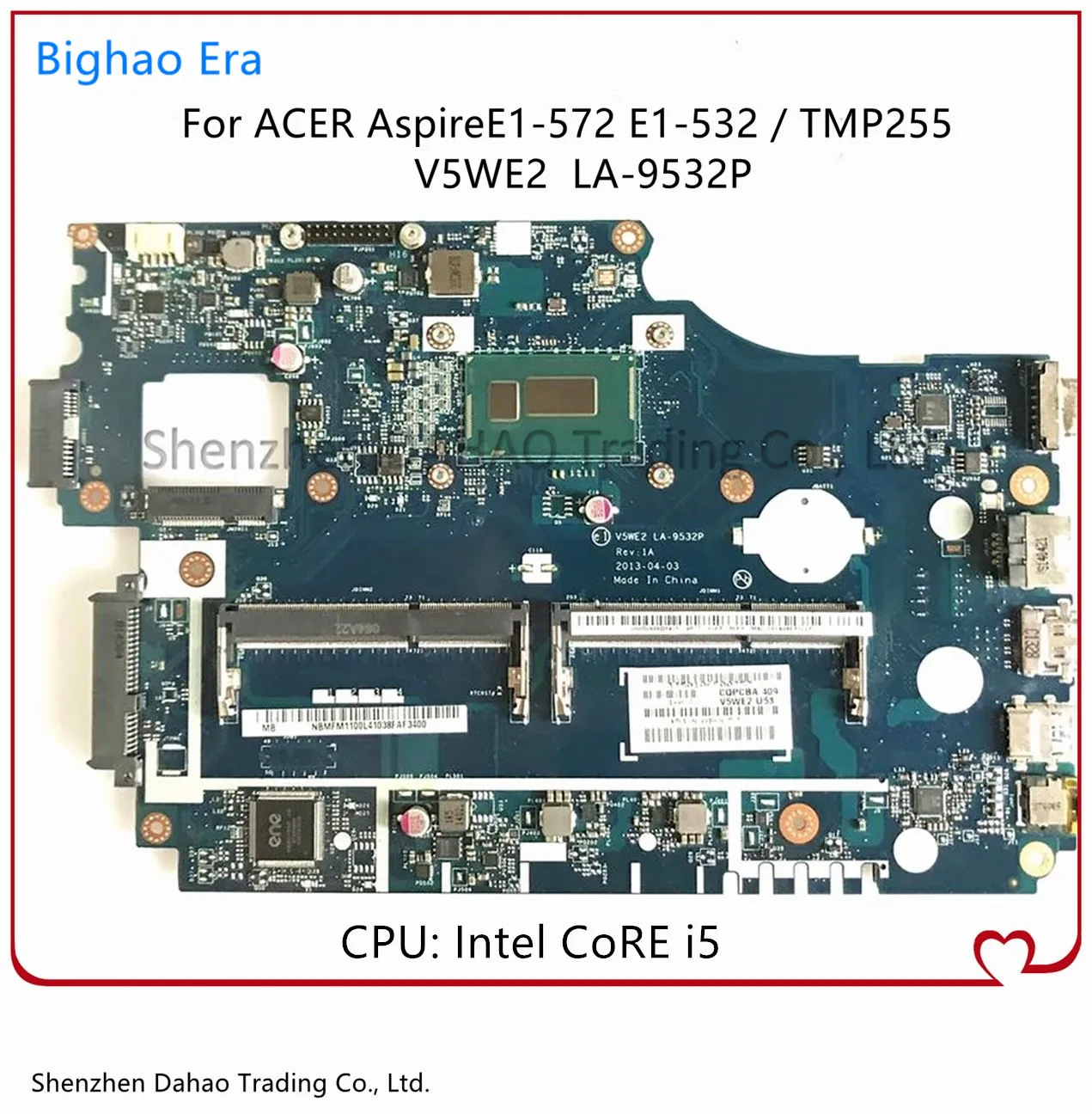 para Acer Aspire E1532 E1-572 Tpm255 E1-572g Laptop Motherboard com I54200u Nbmfm1100m Ddr3l 100% Testado Inteiramente V5we2 La-9532p