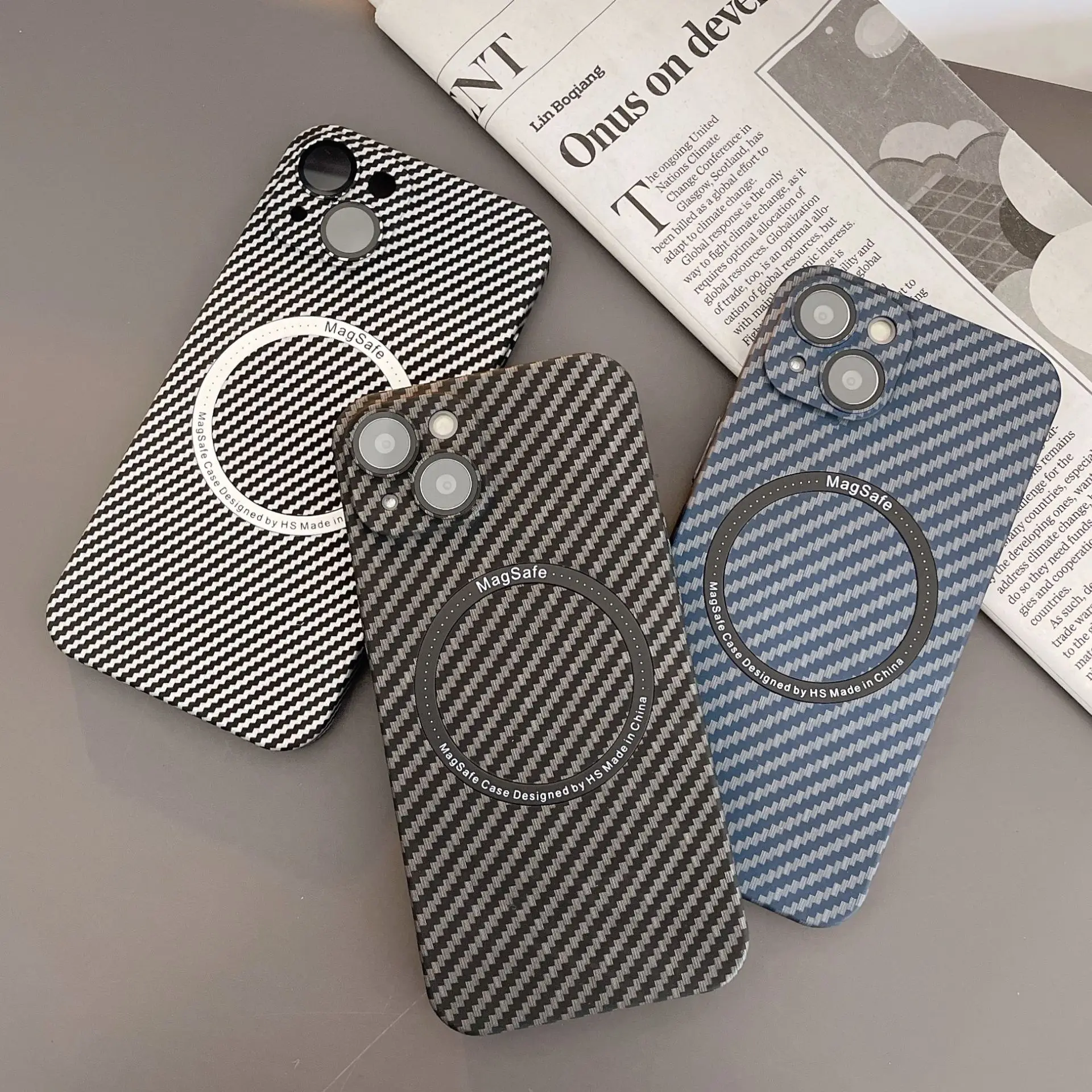 

For Magsafe Magnetic carbon fiber Case For iPhone 12 13 pro max case Ultra Thin blue red Aramid fiber cover for iPhone 13 pwo