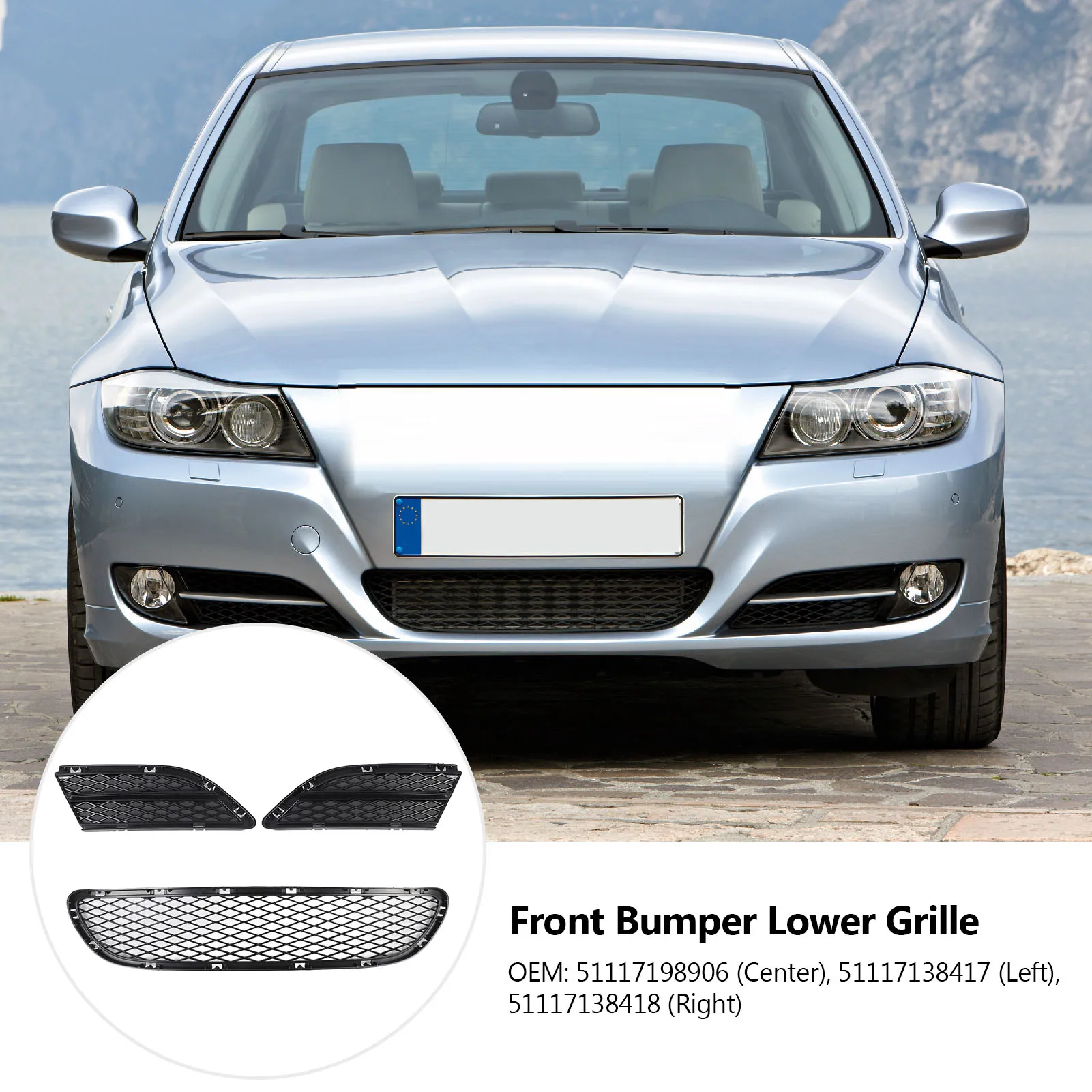 Передний бампер нижняя решетка 51117198906 передний гриль с противотуманной детской