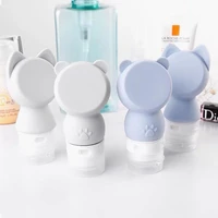 bottle cartoon cute portable silicone refillable empty travel packing press for lotion shampoo cosmetic squeeze containers
