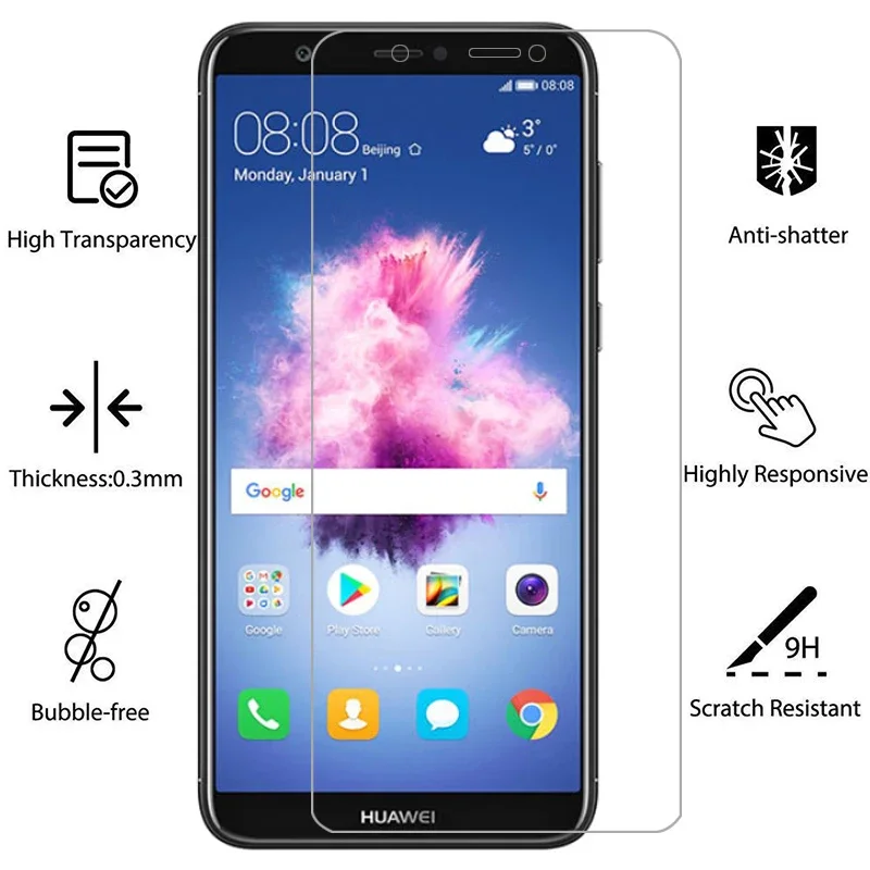 Закаленное стекло для защиты экрана huawei p smart чехол psmart smar smat samrt защитный телефона