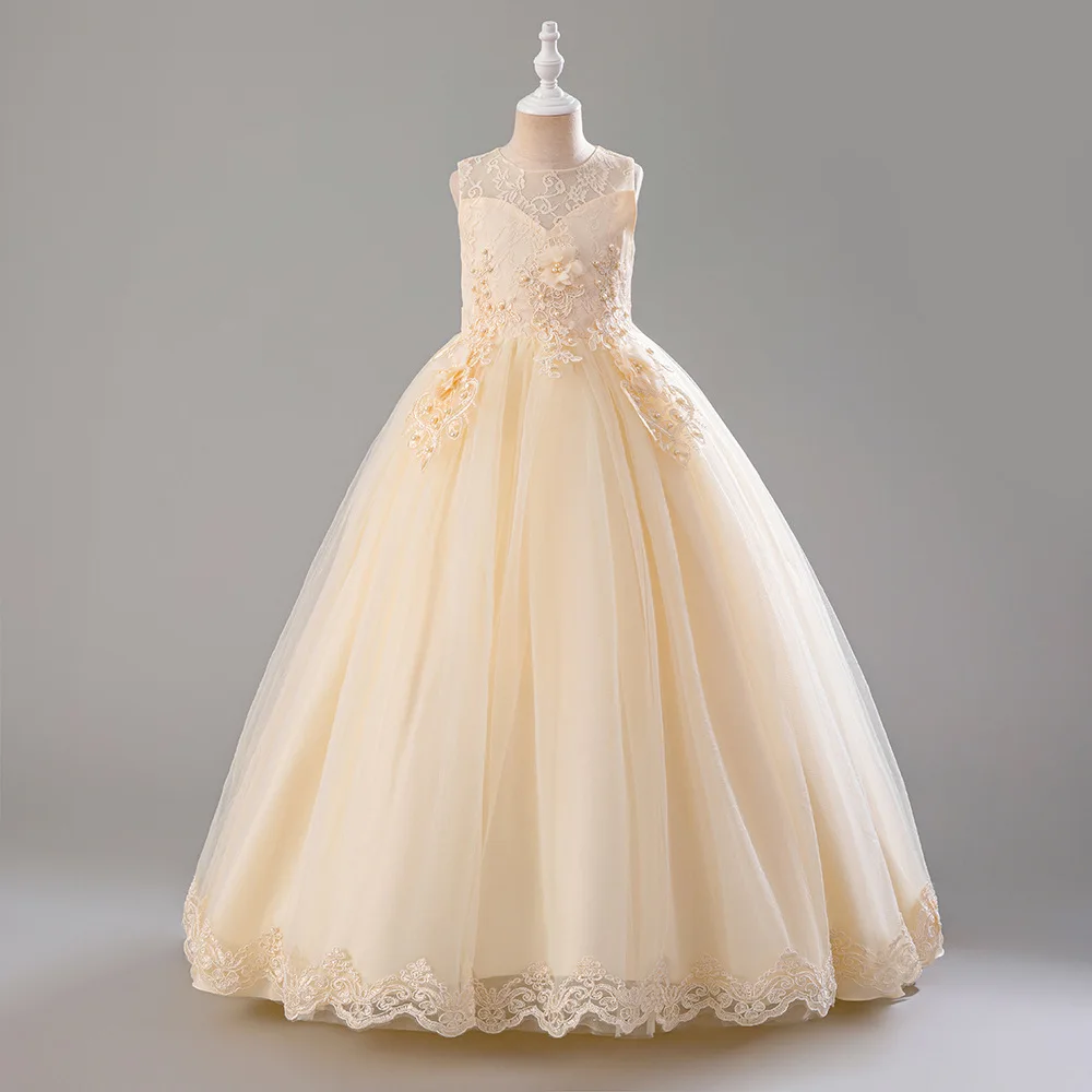 Потрясающее кружевное праздничное рождественское платье с аппликацией и