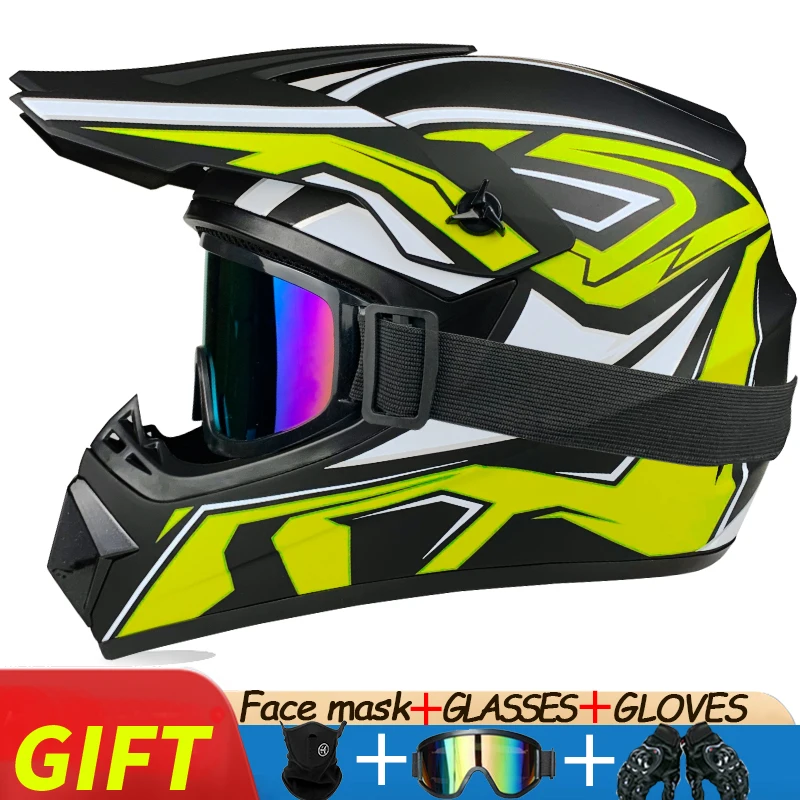 

3gifts Motocross helmet lit helmet for motorcycle biker helmet Moto cross helmet Capacete de moto casco moto scooter DOTapproval