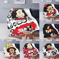 kawaii cartoon mafalda blanket warm fleece soft flannel anime throw blankets for bed couch office spring