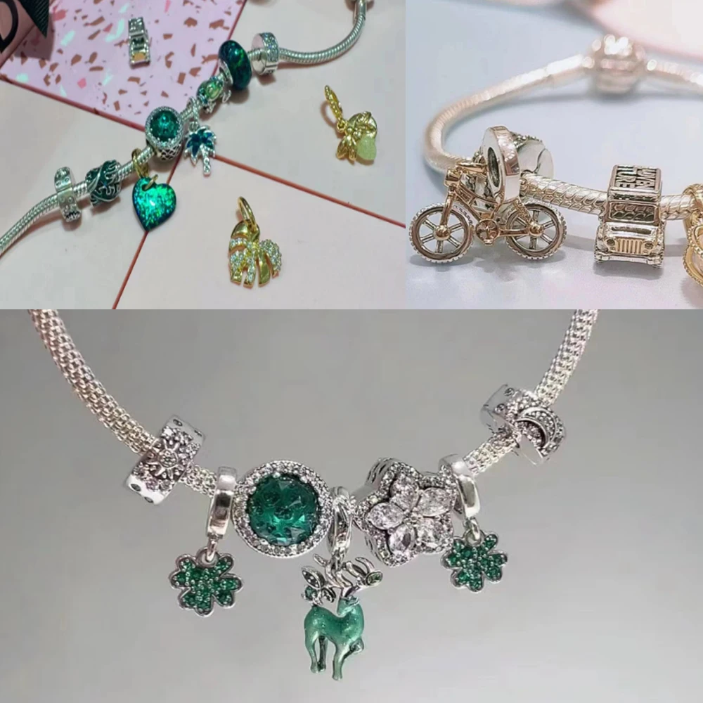 Зеленый цвет стерлинговое серебро 925 пробы лягушка кленовый лист черепаха и