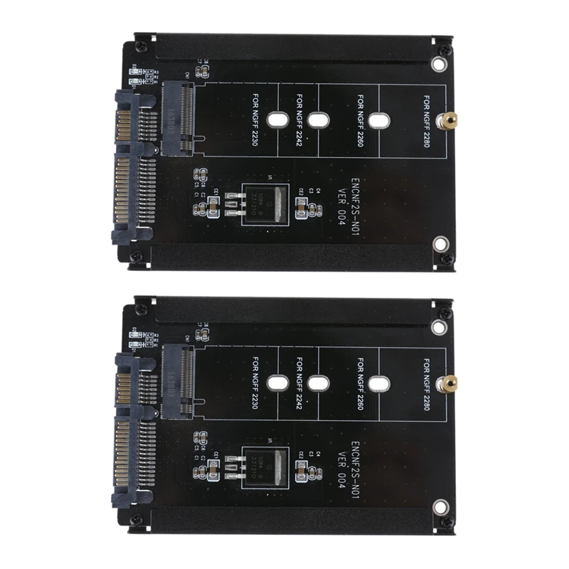 

2X Black Case CY B+M Socket 2 M.2 NGFF (SATA) SSD To 2.5 SATA Adapter For 2230/2242/2260/2280Mm M2 SSD