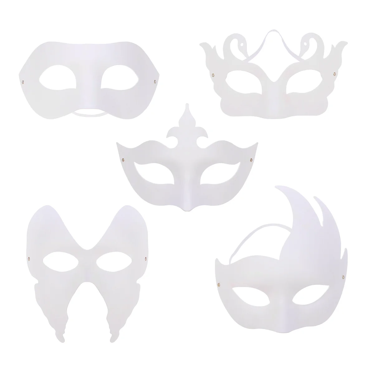 

Party Masks Decorative Cartoon White DIY Animal Shape Masks Craft Accessory Cosplay Costume Dress Up