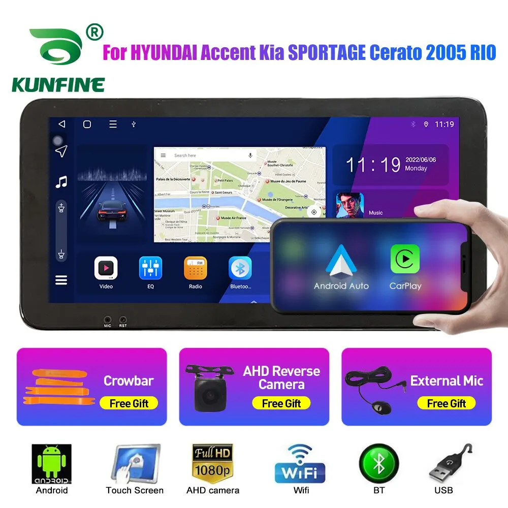 

Автомобильный радиоприемник 10,33 дюйма для HYUNDAI Accent SPORTAGE 2Din Android Восьмиядерный автомобильный стерео DVD GPS навигатор плеер QLED экран Carplay
