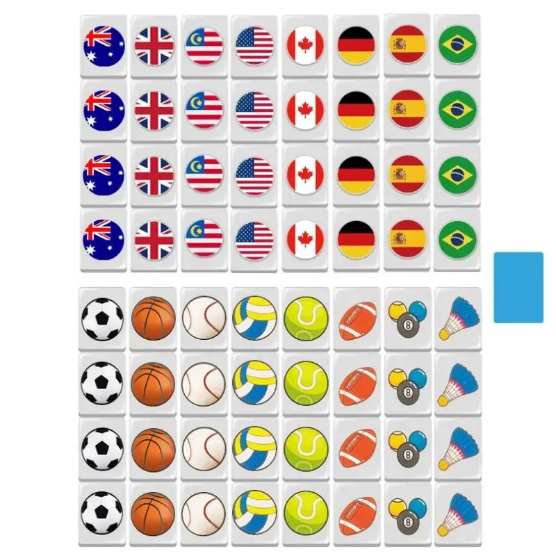 64 шт. плитка Маджонга с рисунком флага 1/2 игроков