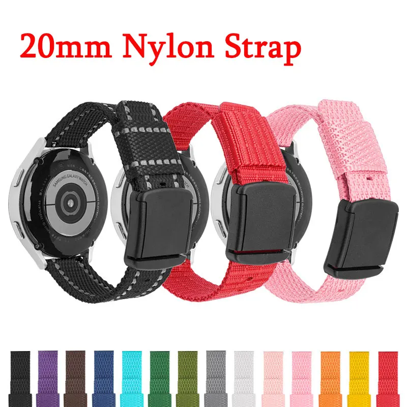 

High Quality Nylon Watchband Quick Release 20mm Strap For Samsung Galaxy Watch 4 Active Bracelet Band Universal Wristband Belt