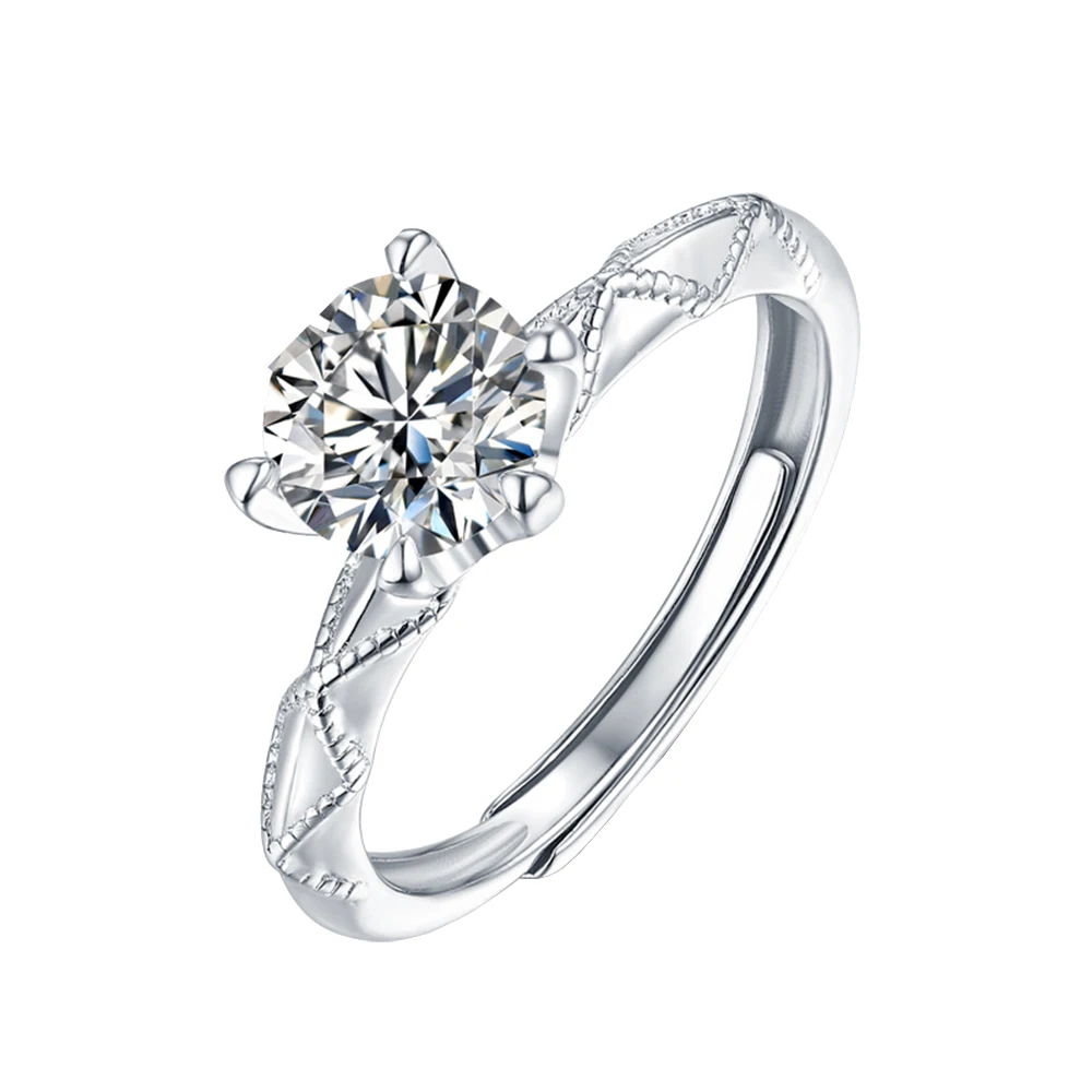 

New S925 Vow of Love Moissanite Ladies Live Mouth Ring Wedding Party Anniversary Fashion Jewelry Fit for Pandora for Women Gift