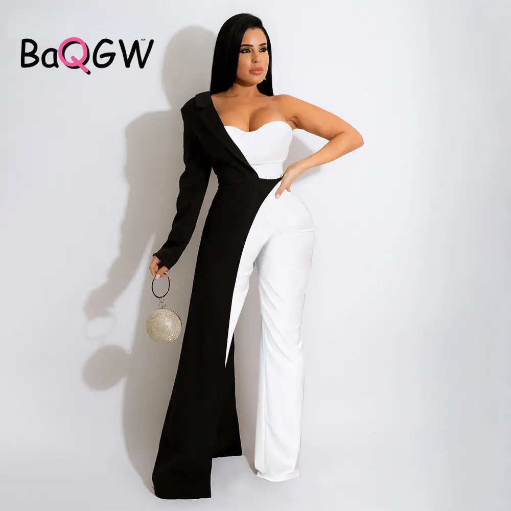 

Женский комбинезон на одно плечо, с широкими штанинами