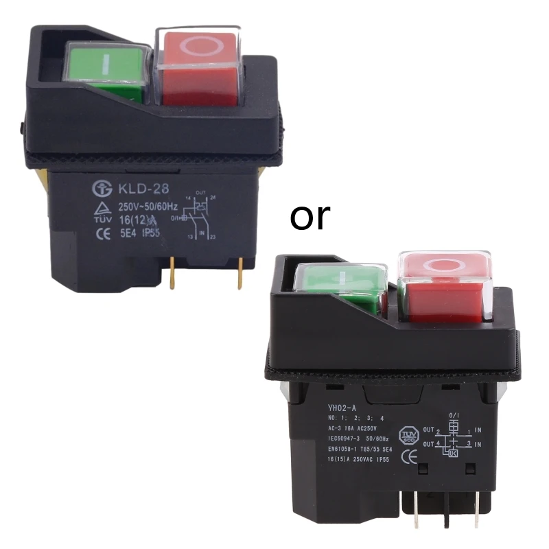 

Водонепроницаемый кнопочный переключатель IP55, KLD-28, электромагнитный переключатель, 4 контакта, 16 А, стартер, электроинструмент, предохранительные переключатели