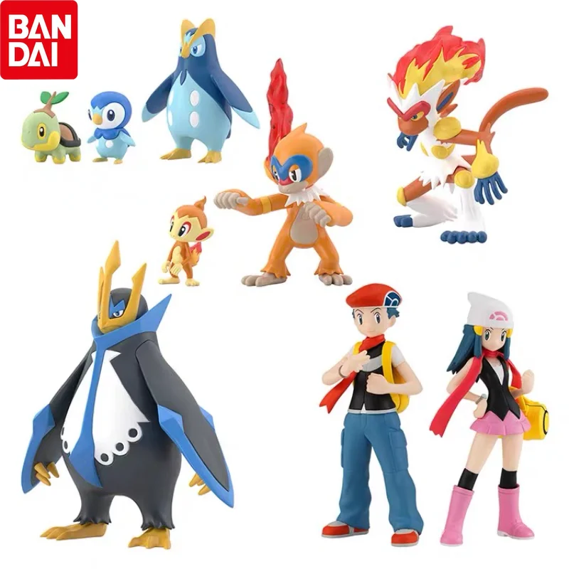 

Фигурки героев аниме BANDAI Pokemon Piplup Empoleon Gashapon, модель, безделушка, подлинные фигурки аниме, коллекционные подарки, игрушки