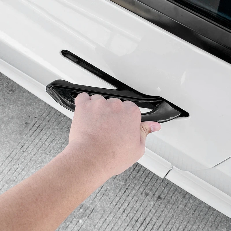 

4Pcs Car Matte Black External Antifreeze Portable Door Handle Wrap Cover for Tesla Model 3 Y Car Modification