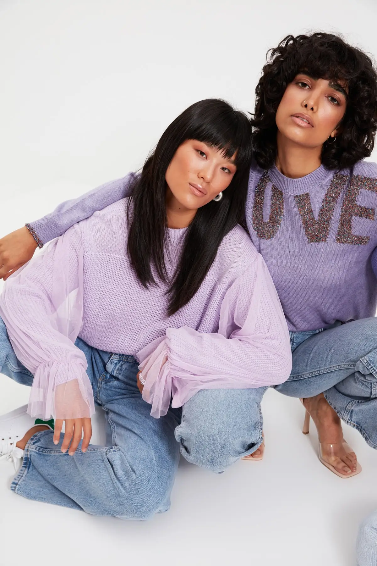 

Lilac Tulle Detailed Knitwear Sweater TWOAW21KZ0242