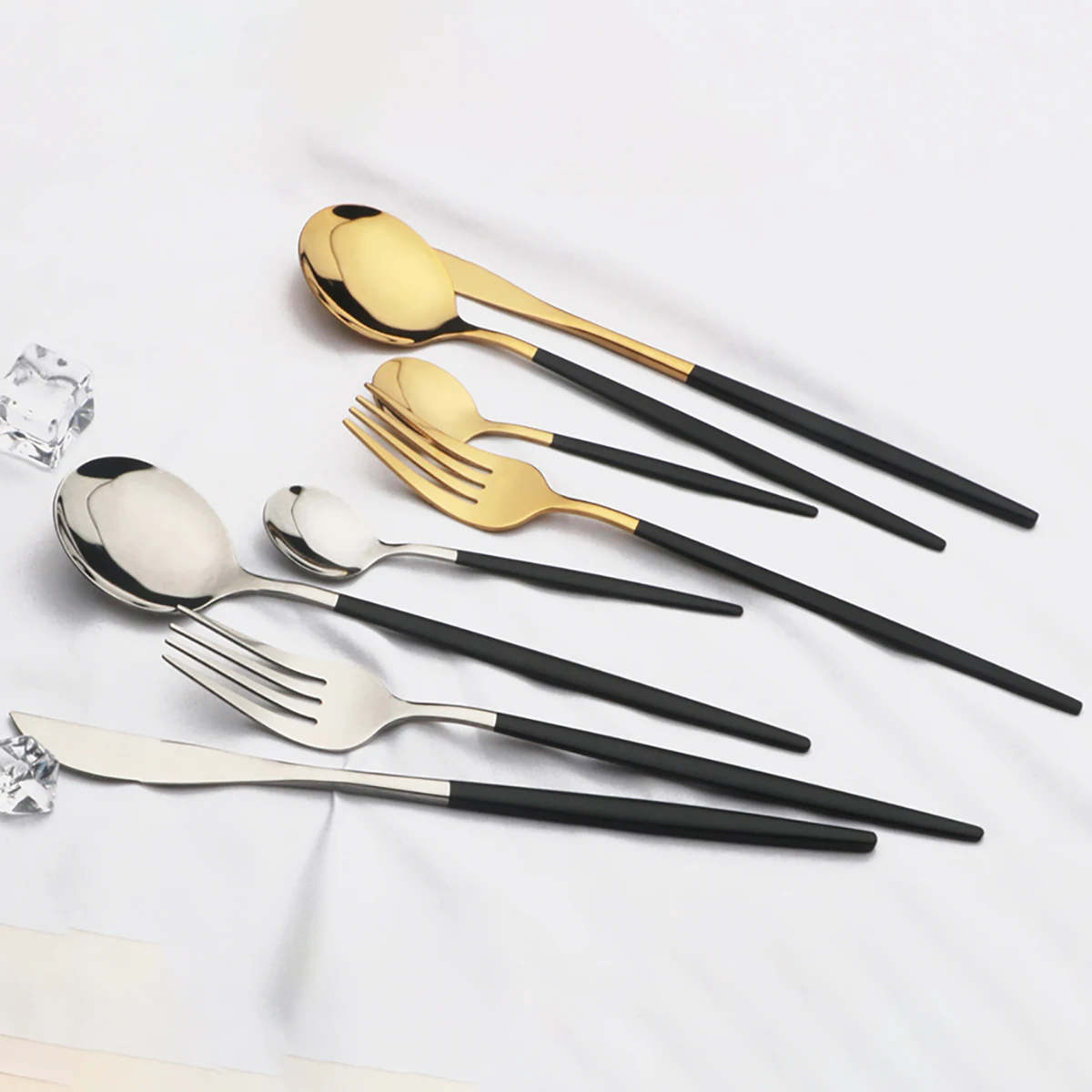 24 шт. зеркальные столовые приборы из нержавеющей стали