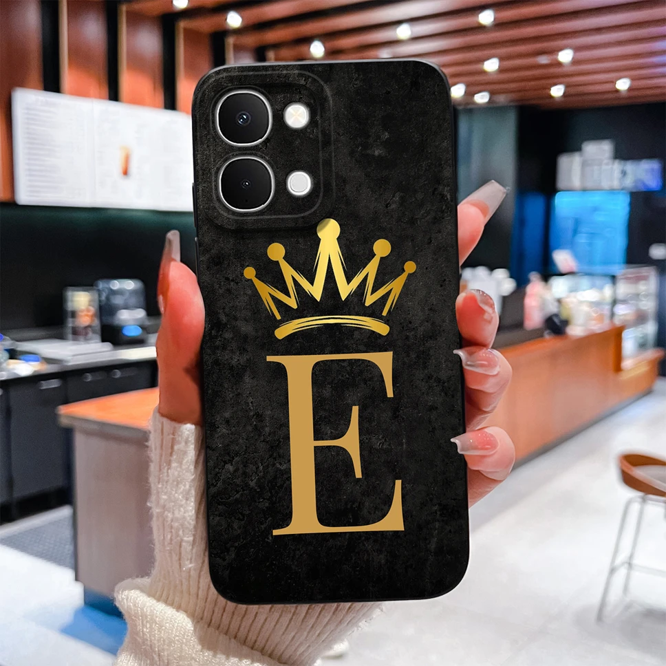 Фото Чехол для телефона Vivo iQOO Z11X Z10X Luruxy с буквами от A до Z, гладкий защитный чехол для Vivo iQOOZ11X Z10X 5G, защита от падения, чехол-капа №4