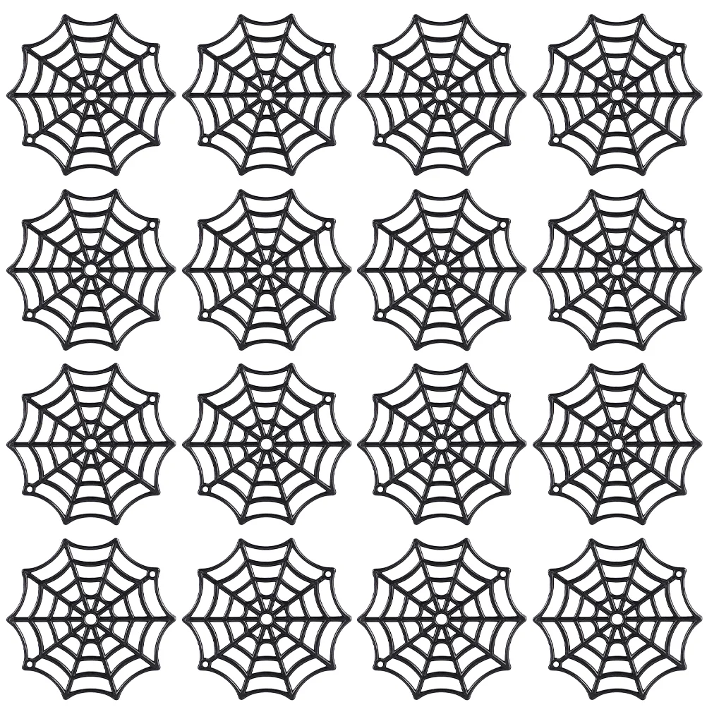

80 Pcs Halloween Scene Decoration Black Plastic Cobweb Outdoor Decorate Party Props