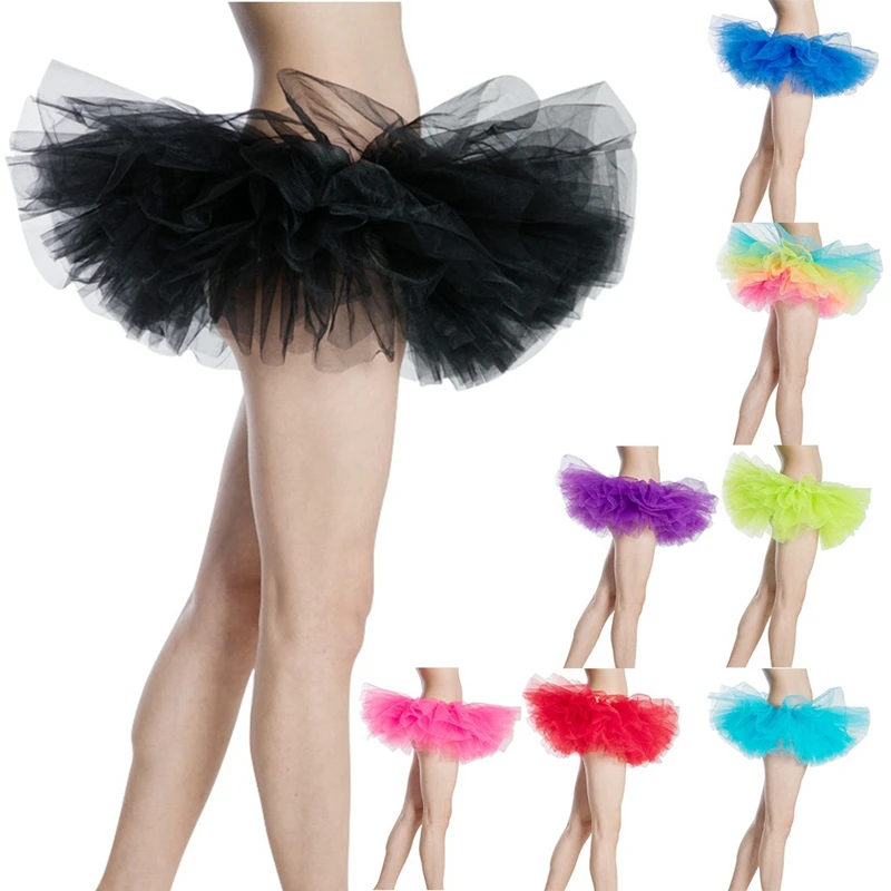 

Adult Female Tutu Skirt 5 Layered Dancewear Skirt Women Lady's Ballet Tulle Princess Party Skirts Sexy Club Short Pettiskirt