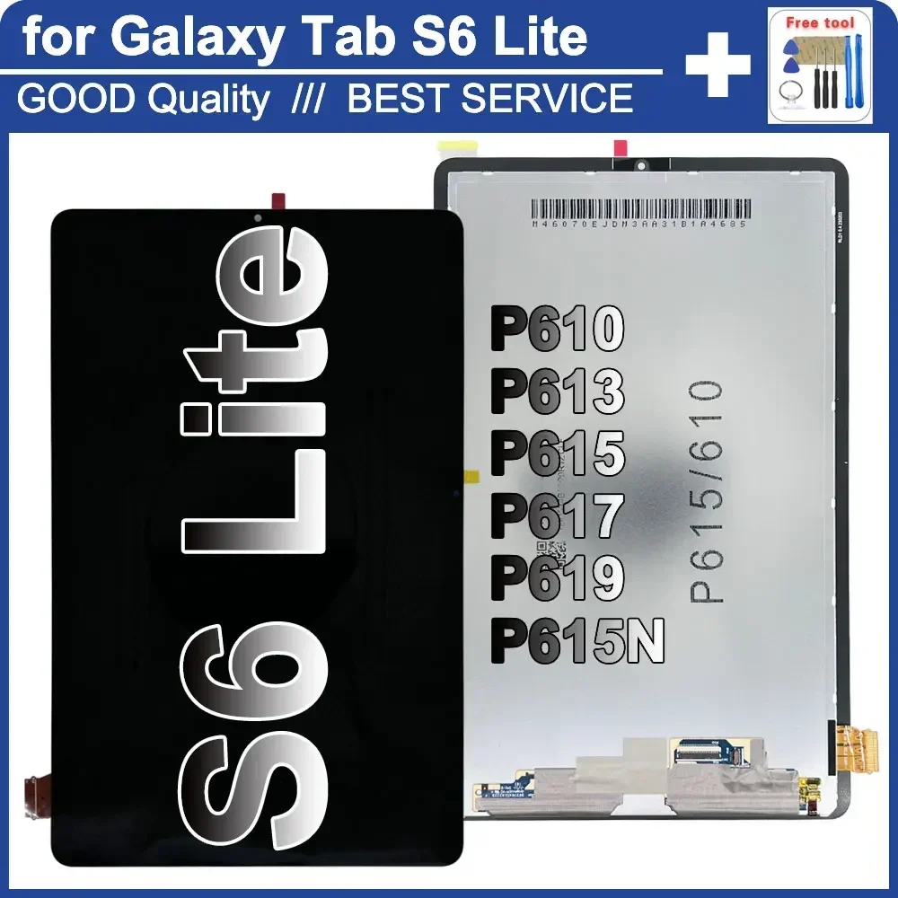 Фото Поп 100% новый экран для Samsung Galaxy Tab S6 Lite 10,4 P610 P613 P615 P617 P619 Замена дигитайзера сенсорного экрана №1
