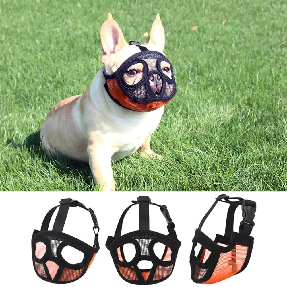 

Dog/Cat Pet Supplies Unobscured Breathable Anti-Eating Short Mouth Dog Muzzle Anti-Bite Bulldog Mouth Cover