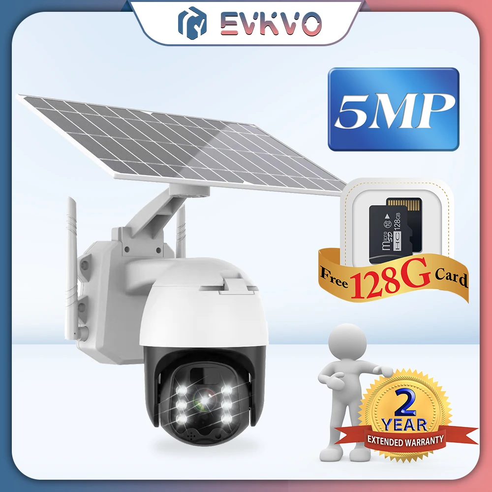 

Умная PTZ-камера 5MP с Wi-Fi, солнечной панелью и датчиком движения