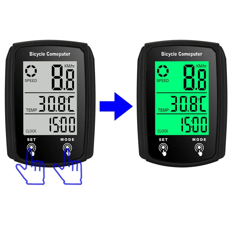 Велоспорт Черный горный велосипед Сенсорный проводной водостойкий спидометр с