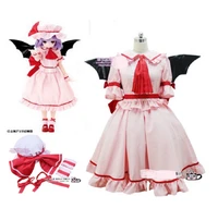 new project remilia scarlett delux cosplay clothing with hat and wings
