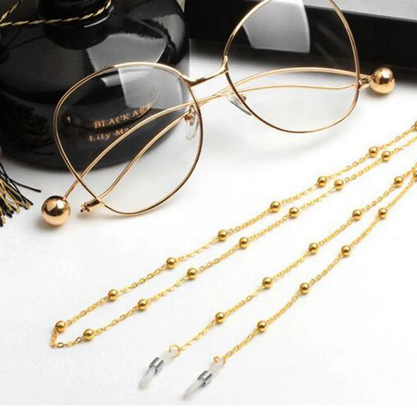 

Metal Glasses Link Chain 1Pc Fashion Retro Gold/Silver Women Men Mask Lanyard Sunglass Bead Chain Eyewear Cord Strap Accessories