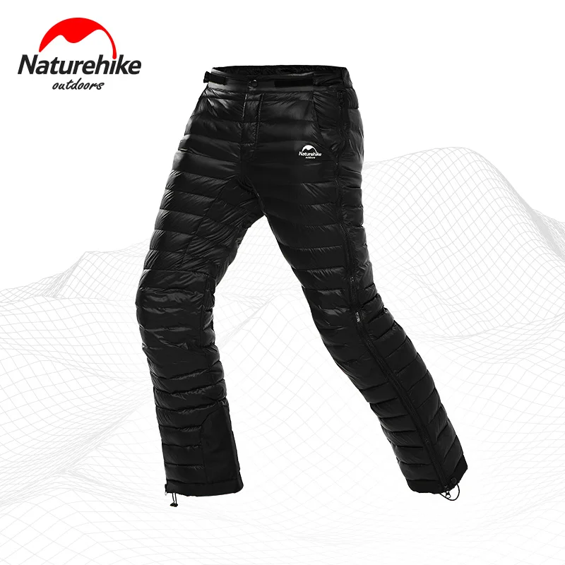 Naturehike Goose Down Pants Double Side Zipper Down Pants Waterproof Outdoor Hiking Camping Warm Winter Down Pants