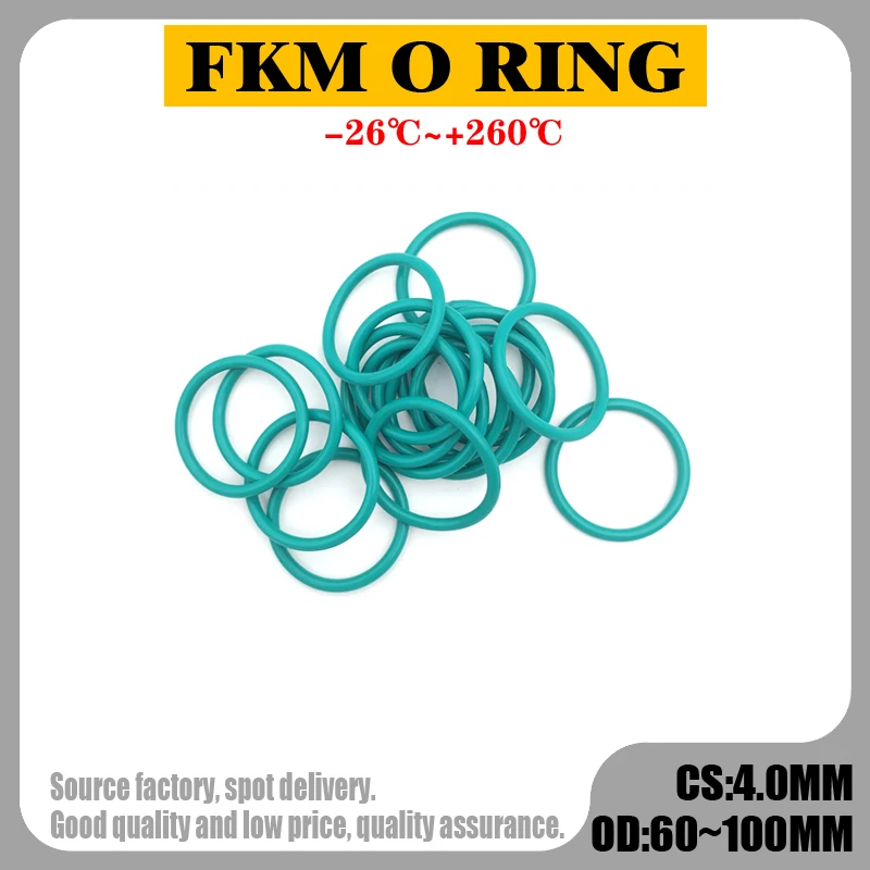 5 шт. улучшенное FKM фторрезиновое уплотнительное кольцо CS 4 мм od 60 мм ~ 100 мм уплотнительная прокладка изоляционное масло устойчивое к высоким температурам зеленое