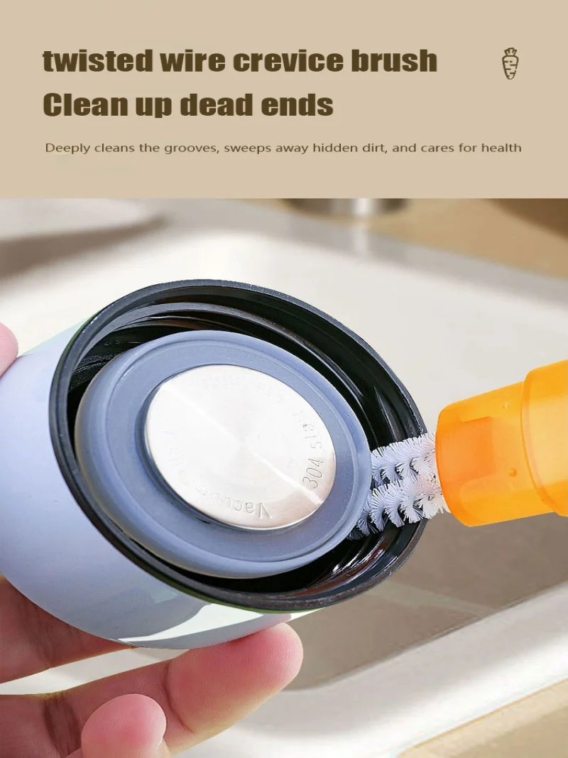 Щетка AllinOne Cup Brush с длинной ручкой для очистки моркови зернистых пазов и соломинок