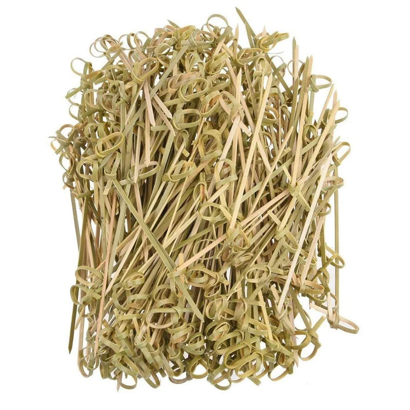 

New 900 Knotted Bamboo Skewers Cocktail Sticks Party Tableware Cocktail Toothpicks