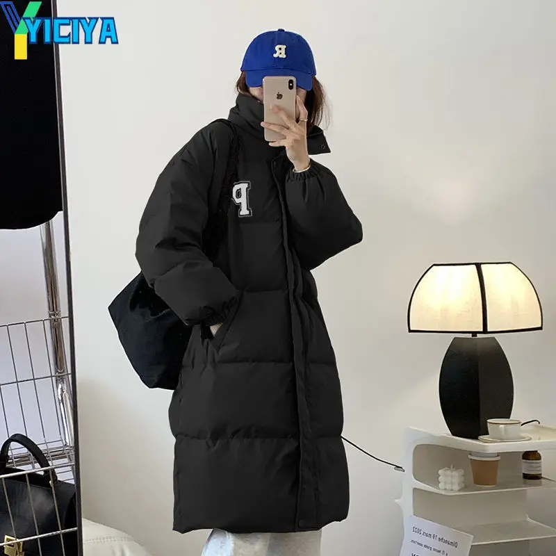 YICIYA Winter Clothes Woman 2023 Long Parkas Vintage Y2k Women Heavy Coats High Street Casual Solid Warm Jackets Female Clothes