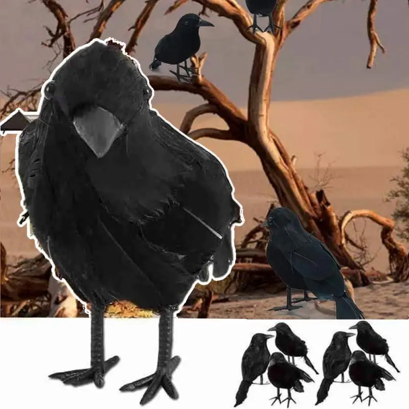 

Имитация Черной вороны, модель украшения для Хэллоуина, искусственная ворона, реквизит для Хэллоуина, страшный декор для Хэллоуина, дом с пр...