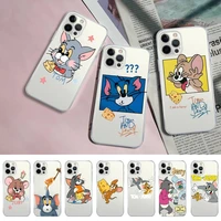 banndai tom and jerry phone case for iphone 11 12 13 mini pro xs max 8 7 6 6s plus x 5s se 2020 xr clear case