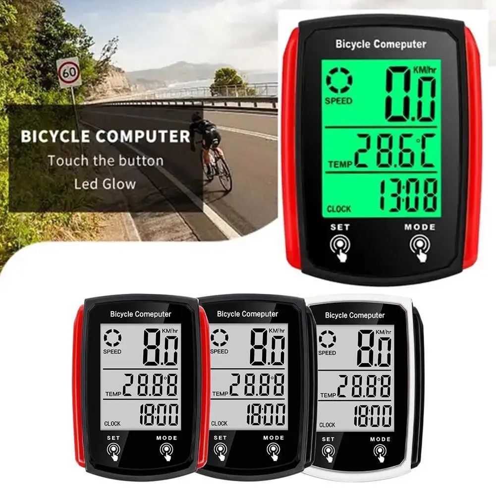 

1pcs Bicycle Computer Bicycle Wired Accessories Bicycle Speedometer LCD Contact Screen Waterproof Outdoor Cycling Equipment