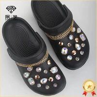 trendy rhinestone croc charms designer chains shoes decaration accessories jibb for clogs buckle kids girls women party gifts