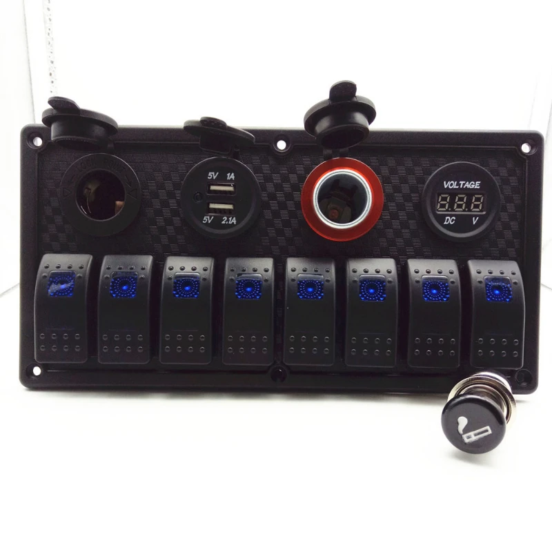 

Car Yacht Ship Control Panel Combination Switch Power USB/Dual USB/Voltage